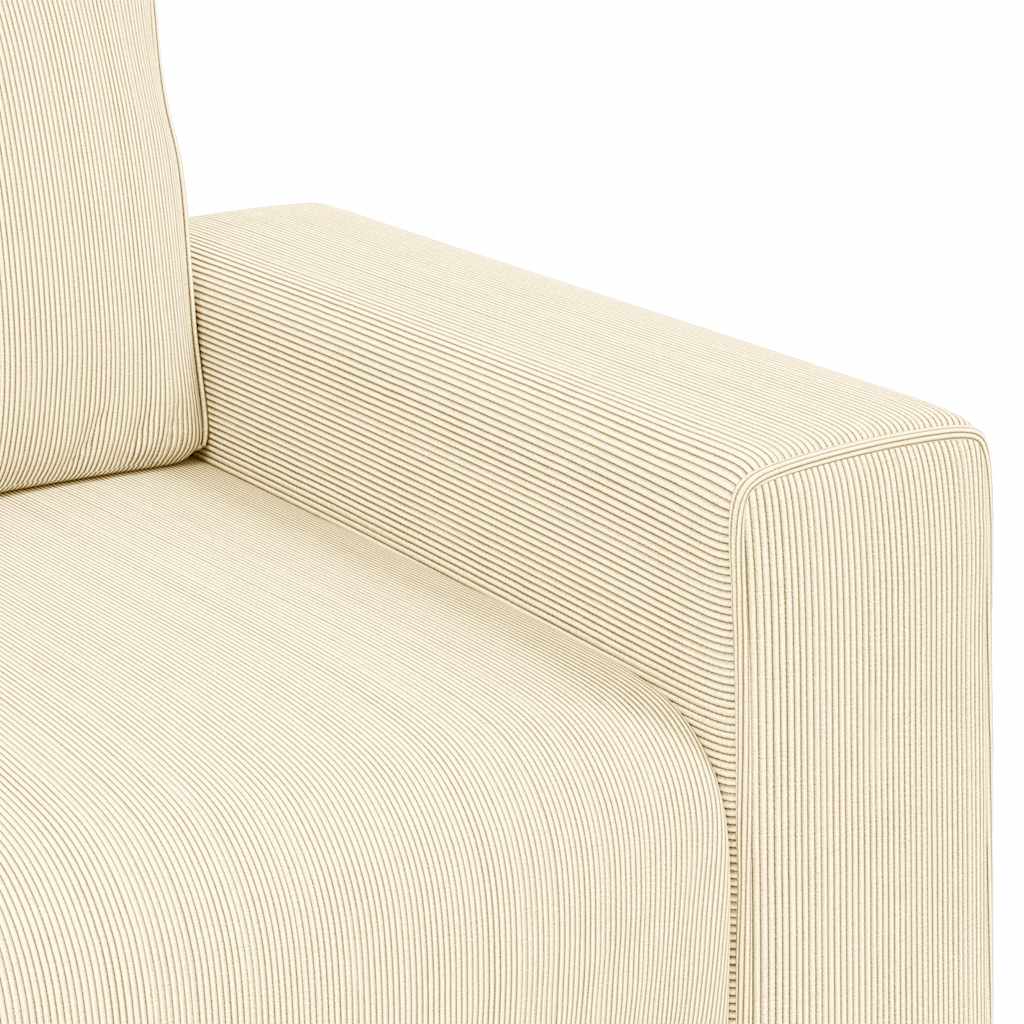 Zweisitzer-Sofa Creme 120 cm Cordstoff