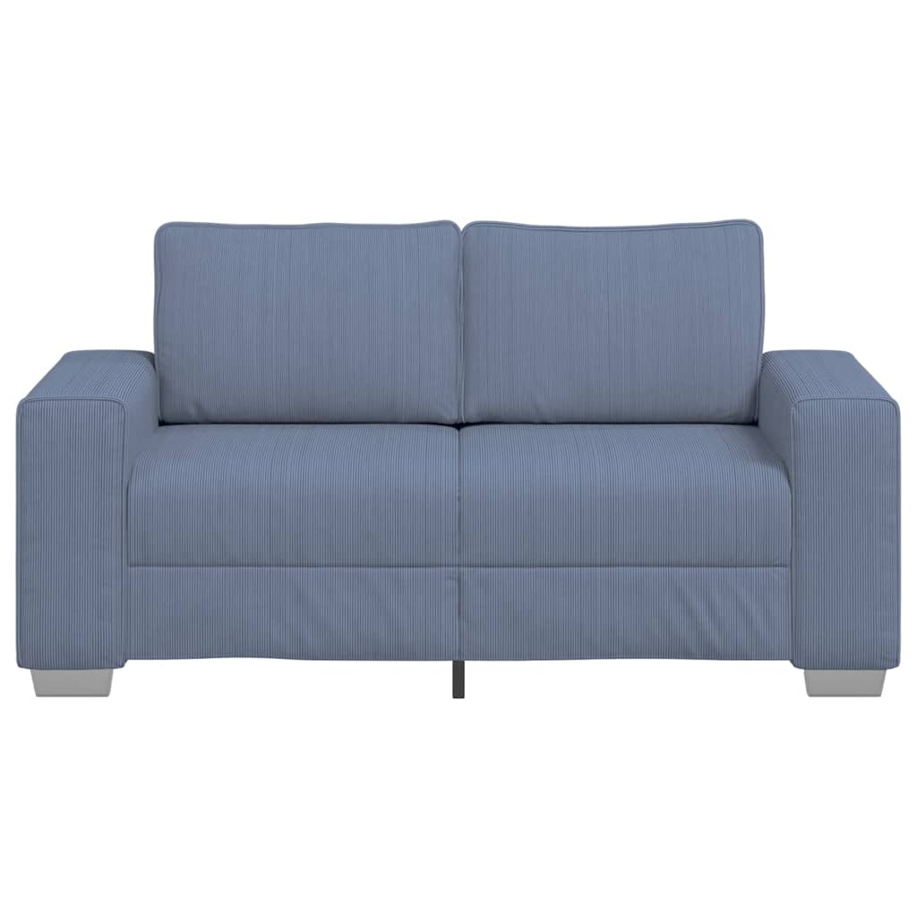 Zweisitzer-Sofa Blau 120 cm Cordstoff