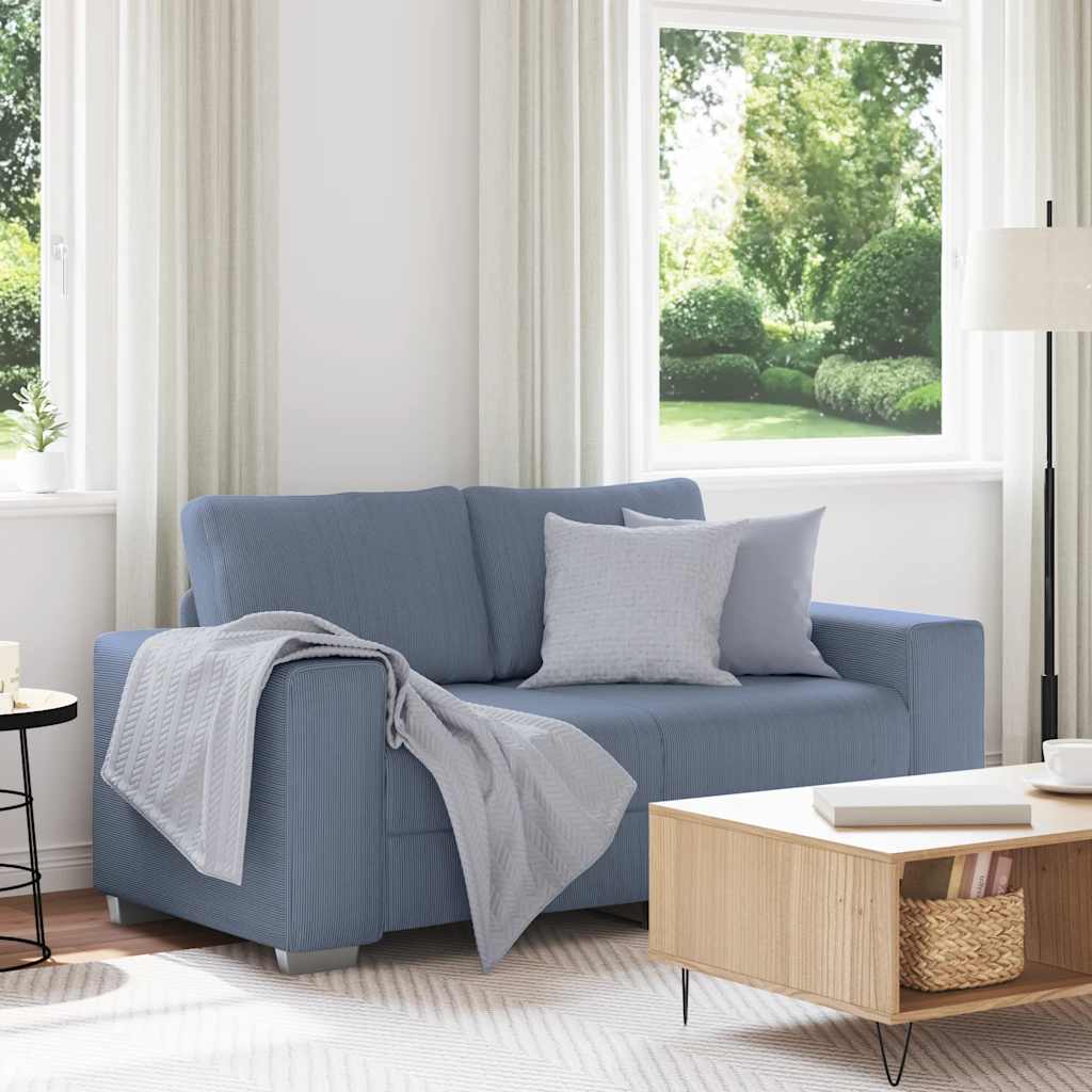 Zweisitzer-Sofa Blau 120 cm Cordstoff