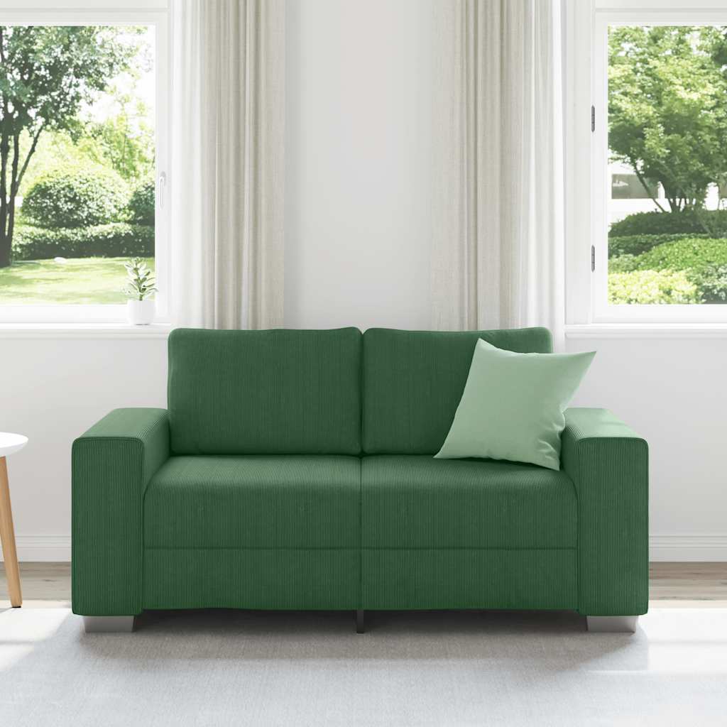 Zweisitzer-Sofa Dunkelgrün 120 cm Cordstoff