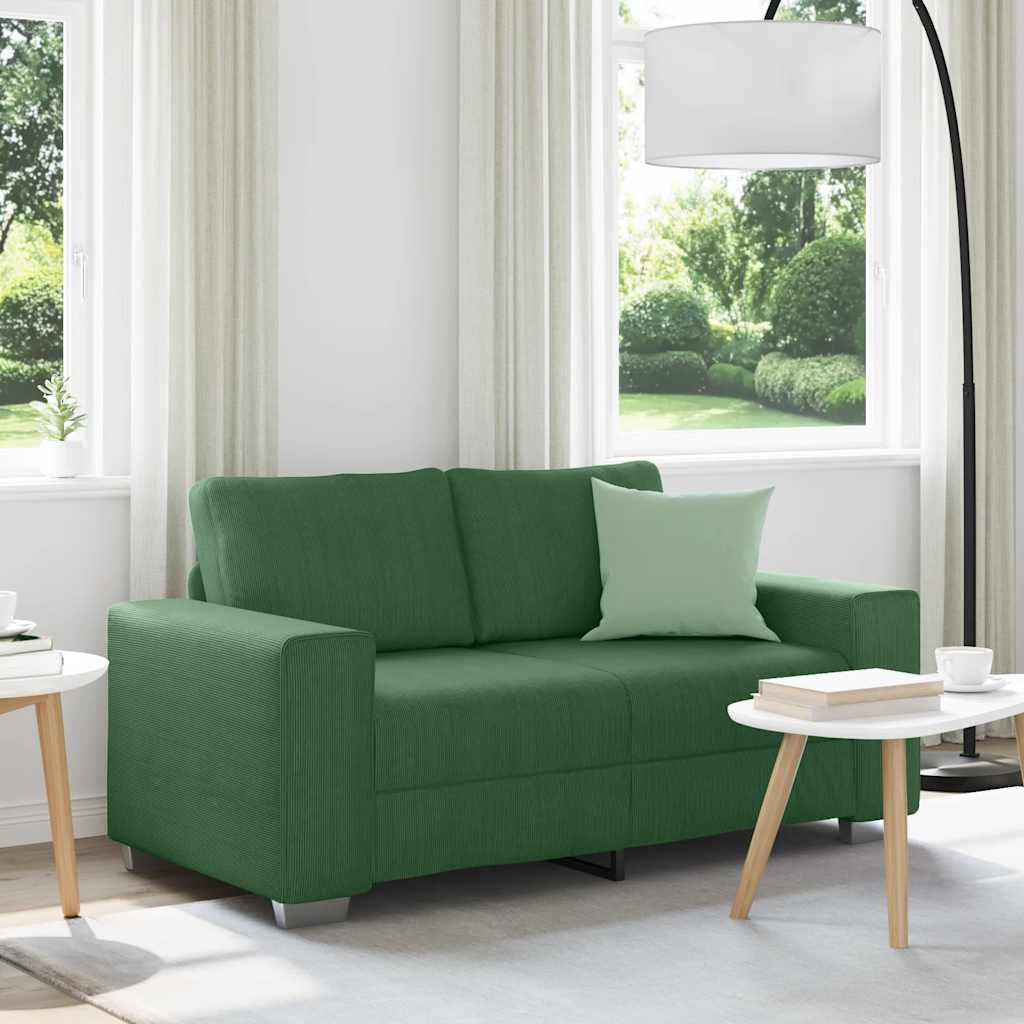 Zweisitzer-Sofa Dunkelgrün 120 cm Cordstoff