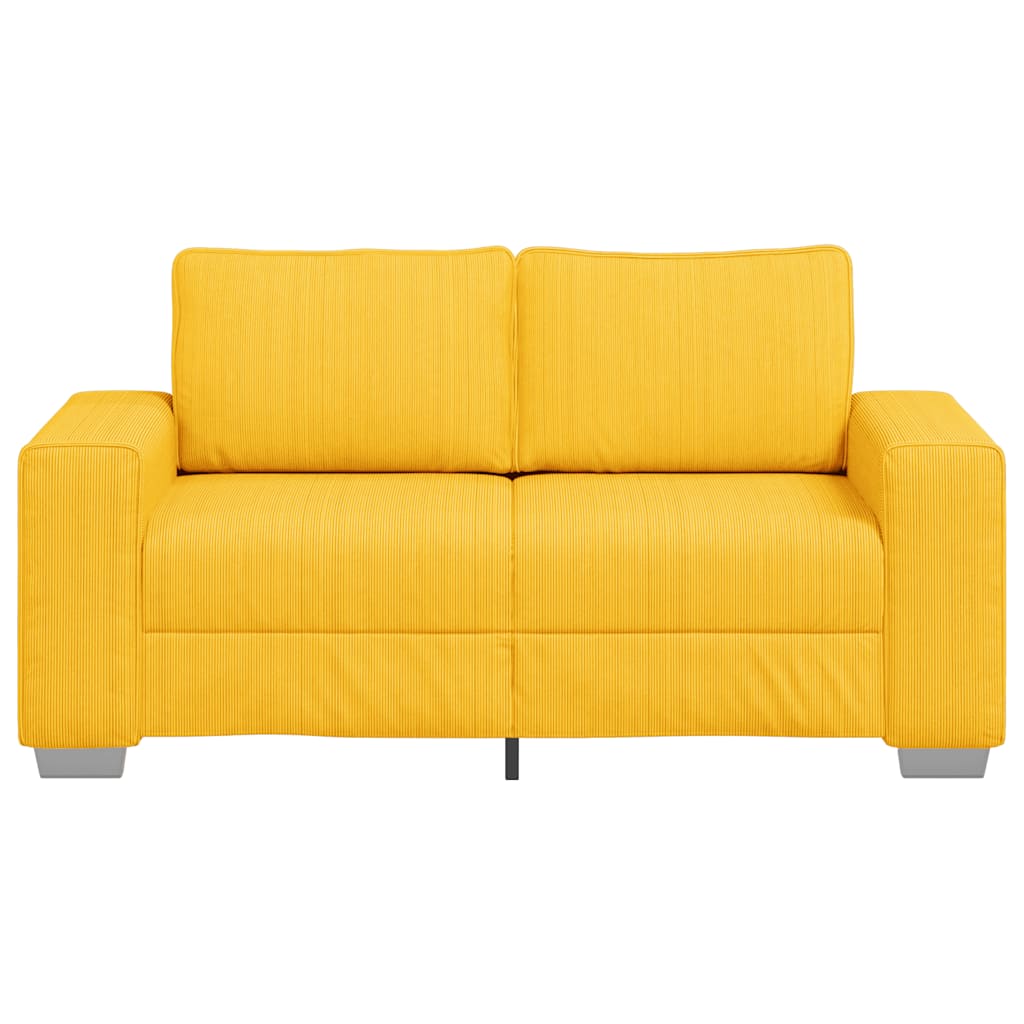 Zweisitzer-Sofa Hellgelb 120 cm Cordstoff