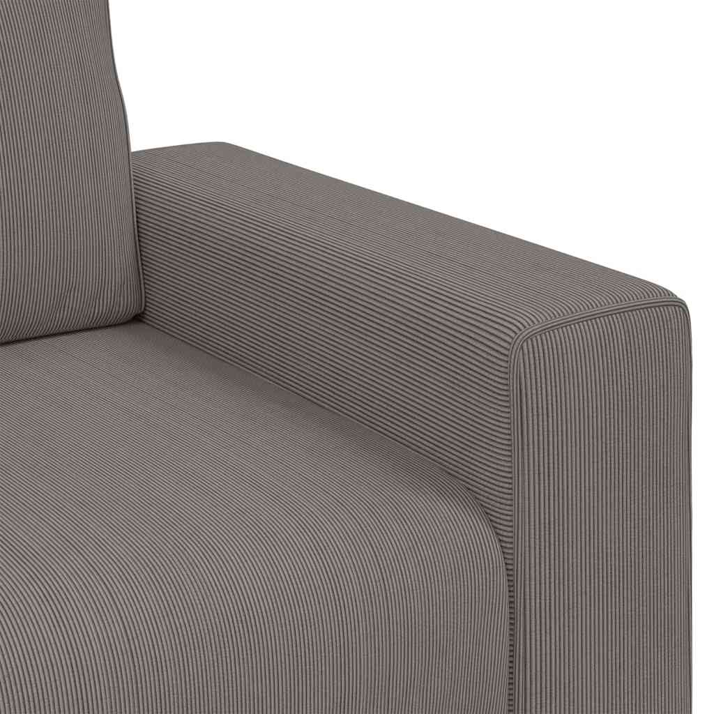 Canapé deux places gris clair 140 cm velours côtelé