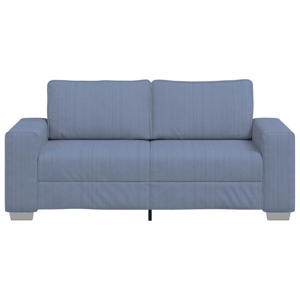 Zweisitzer-Sofa Blau 140 cm Cordstoff
