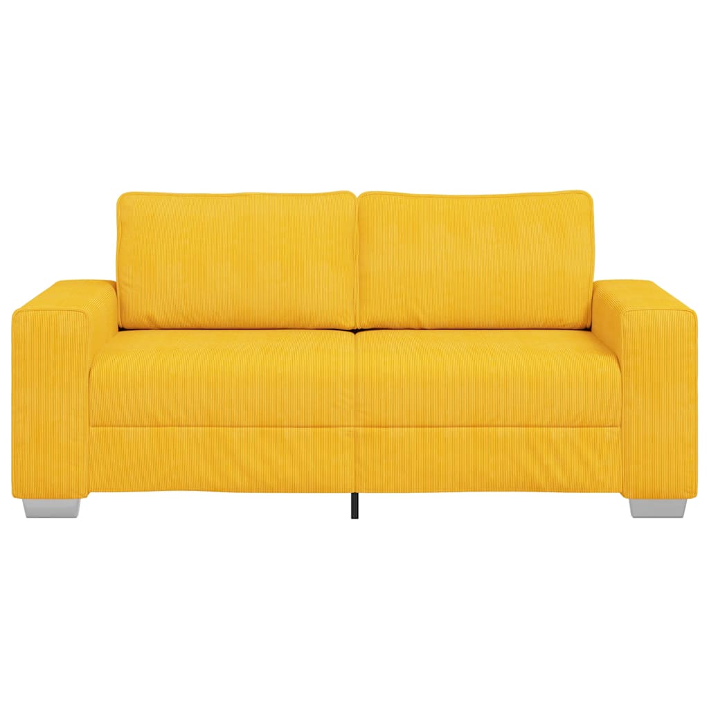 Zweisitzer-Sofa Hellgelb 140 cm Cordstoff