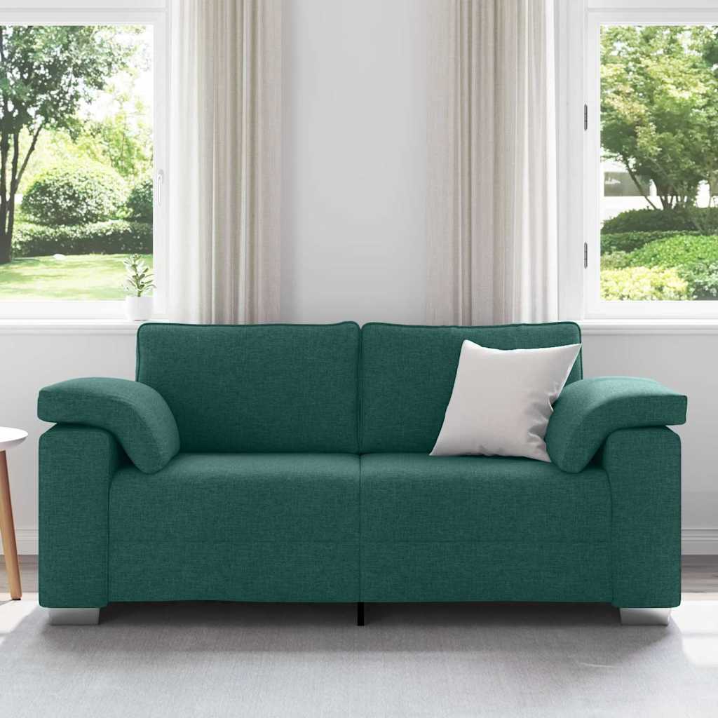 Sofa mit Kissen Dunkelgrün 180 x 77 x 82 cm Stoff