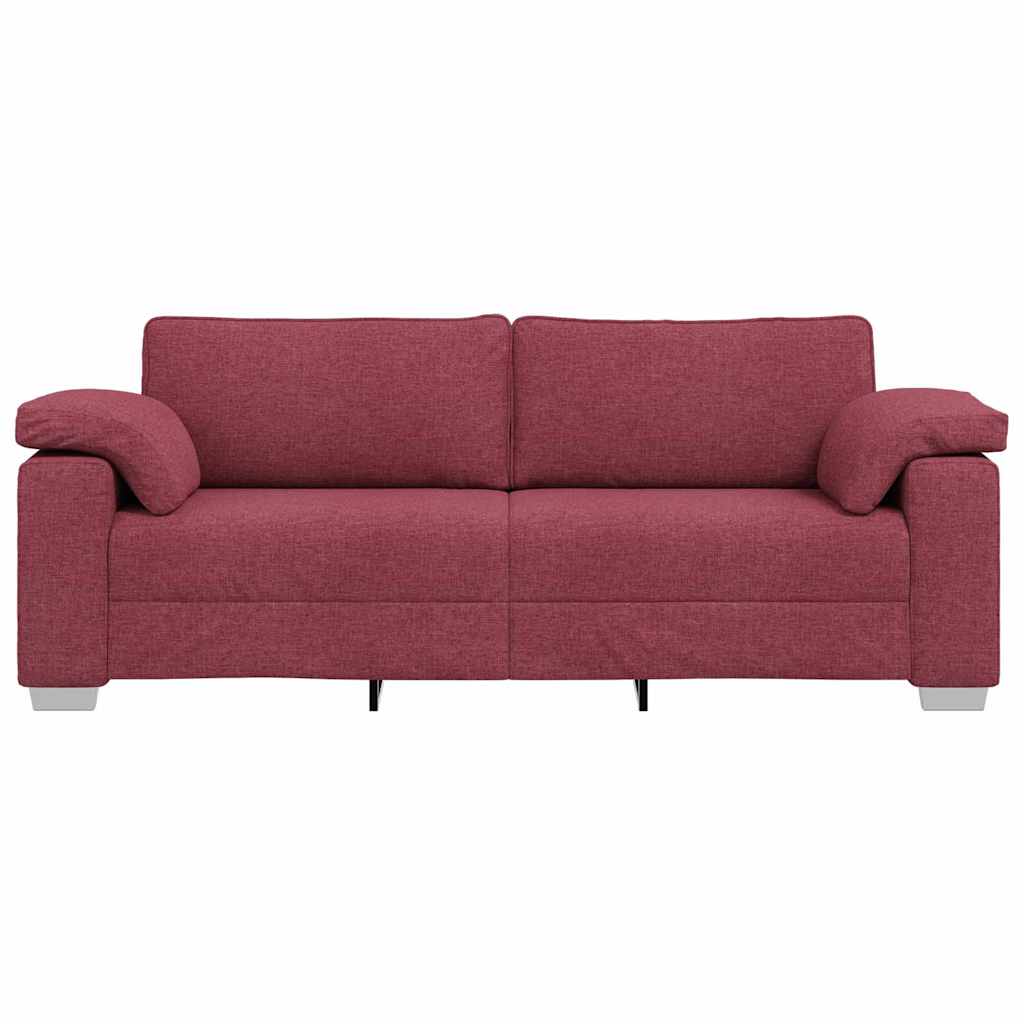 Sofa mit Kissen Weinrot 219 x 77 x 82 cm Stoff