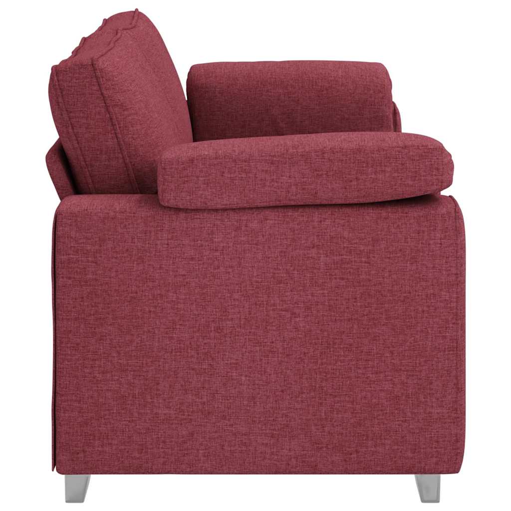 Sofa mit Kissen Weinrot 219 x 77 x 82 cm Stoff