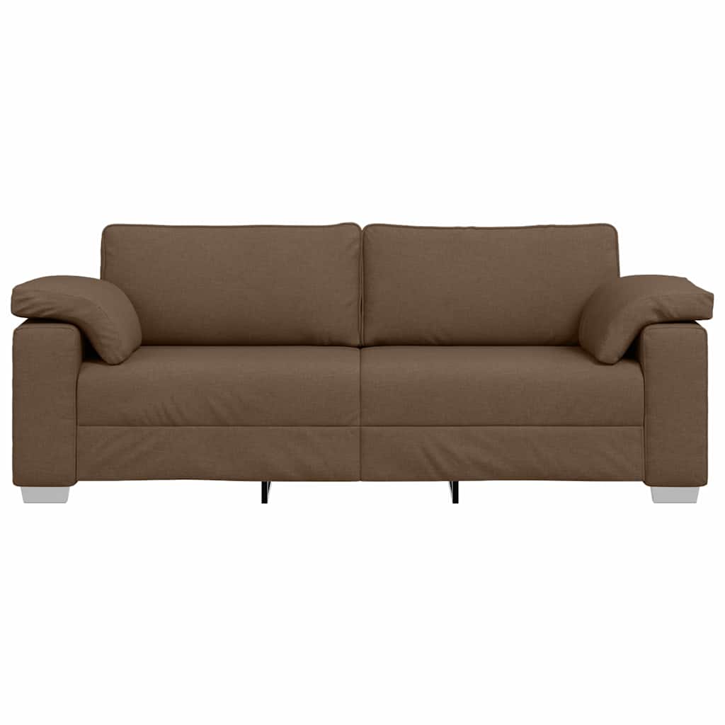 Sofa mit Kissen Braun 219 x 77 x 82 cm Stoff