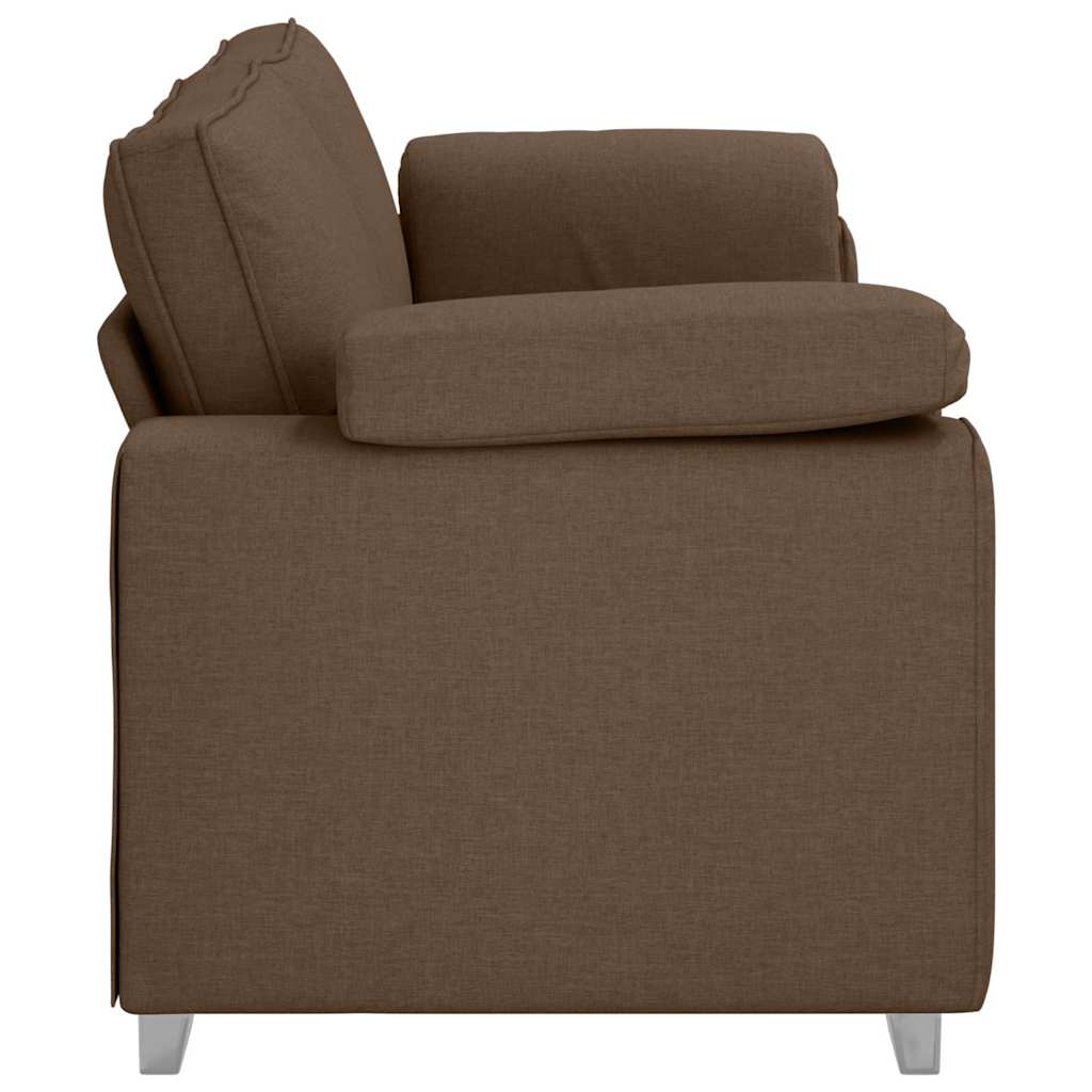 Sofa mit Kissen Braun 219 x 77 x 82 cm Stoff