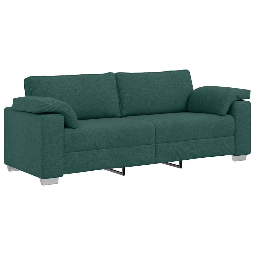 Sofa mit Kissen Dunkelgrün 219 x 77 x 82 cm Stoff