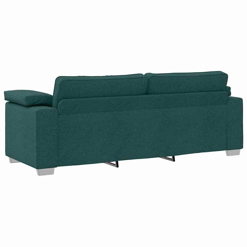 Sofa mit Kissen Dunkelgrün 219 x 77 x 82 cm Stoff