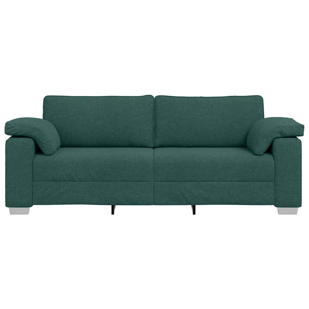 Sofa mit Kissen Dunkelgrün 219 x 77 x 82 cm Stoff