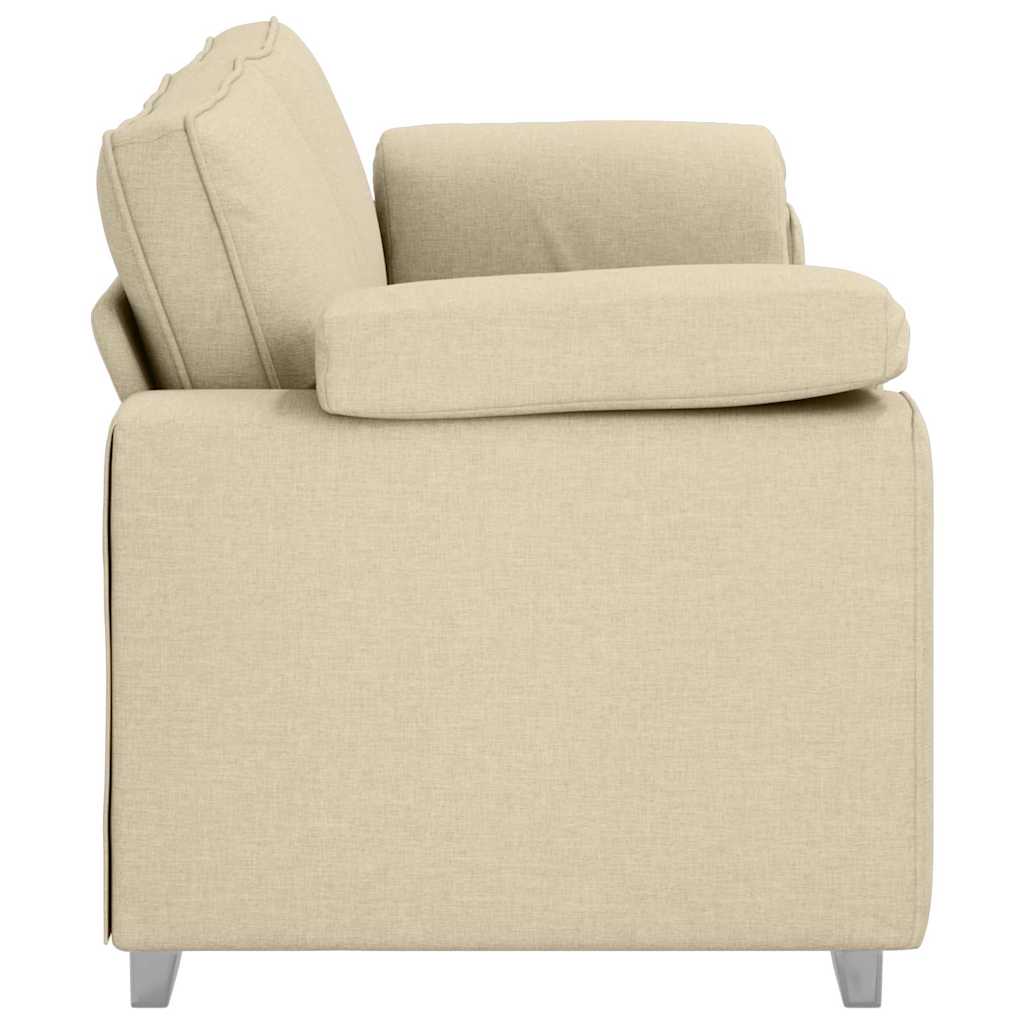 Sofa mit Kissen Creme 219 x 77 x 82 cm Stoff