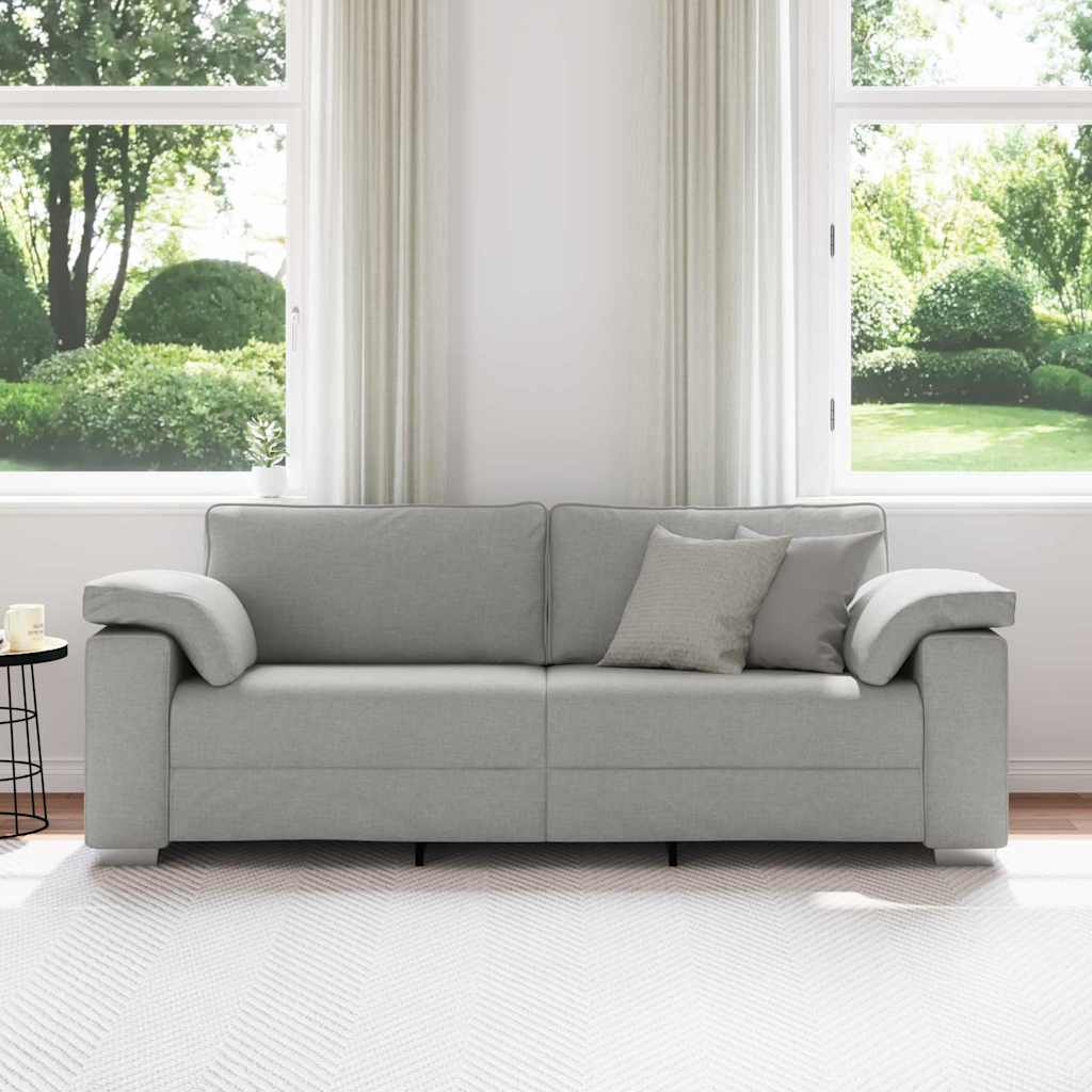 Sofa mit Kissen Wolken-Grau 219 x 77 x 82 cm Stoff