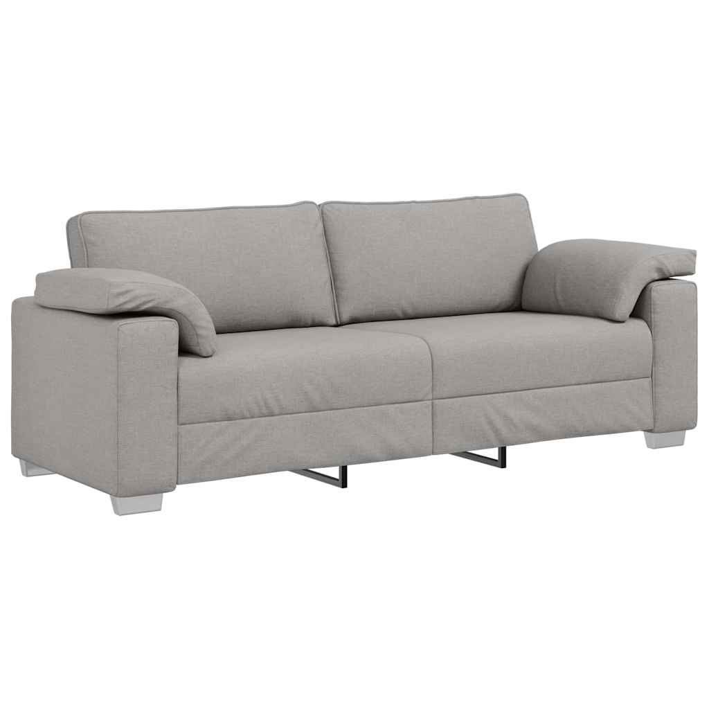 Sofa mit Kissen Wolken-Grau 219 x 77 x 82 cm Stoff