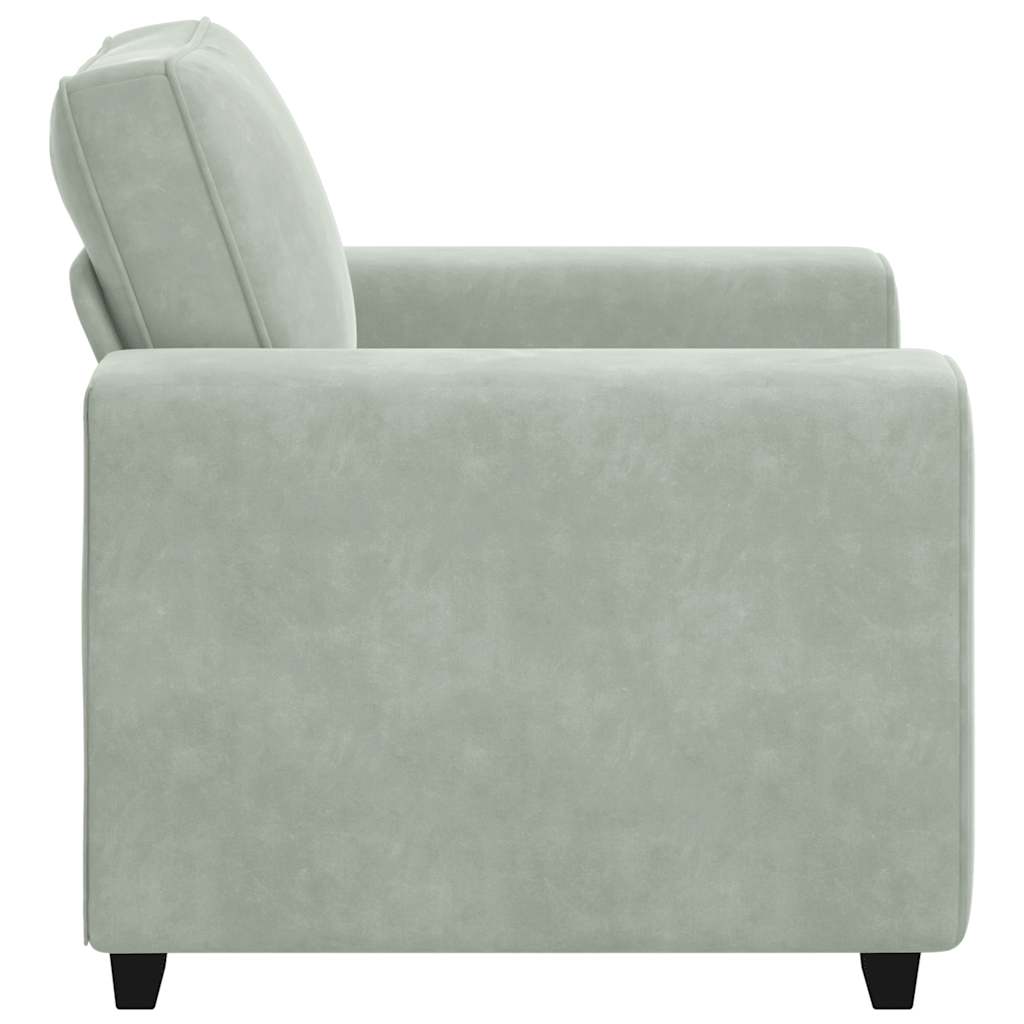 Fauteuil gris clair 60 cm velours