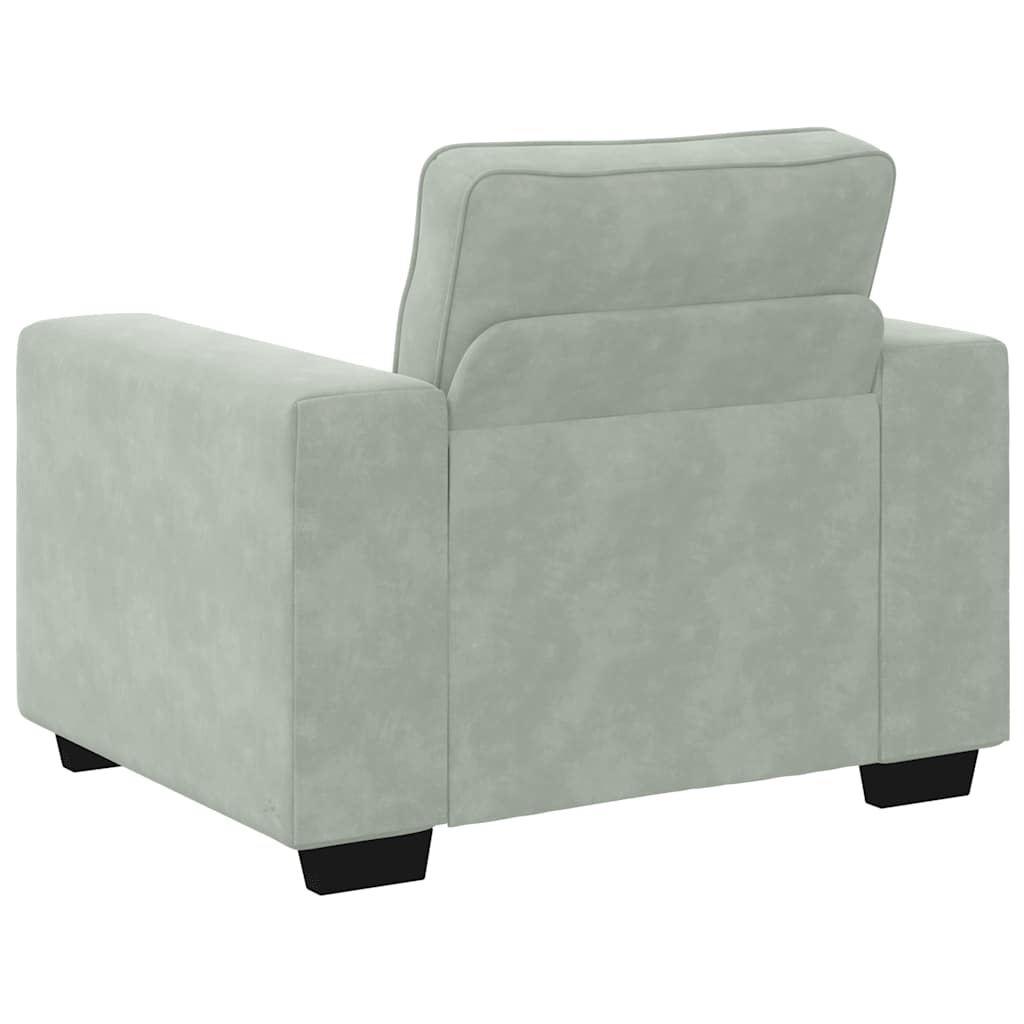 Fauteuil gris clair 60 cm velours