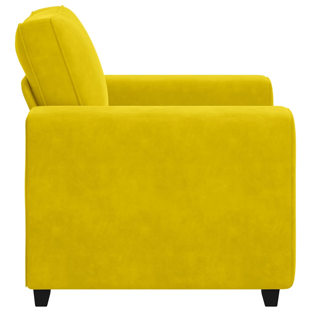 Fauteuil jaune 60 cm velours