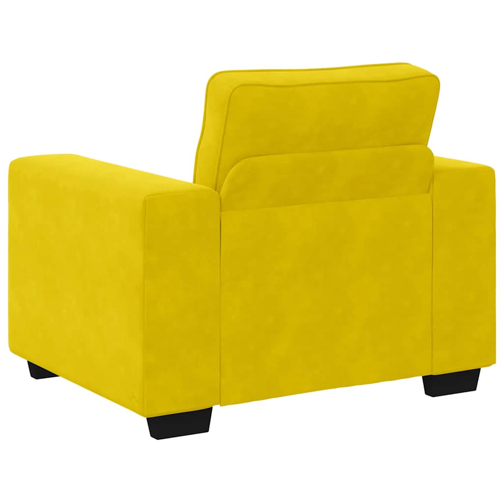 Fauteuil jaune 60 cm velours