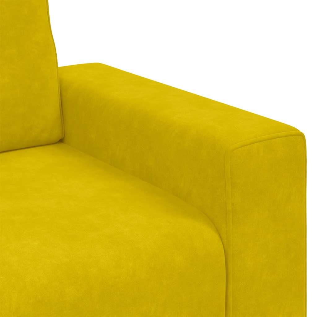 Fauteuil jaune 60 cm velours
