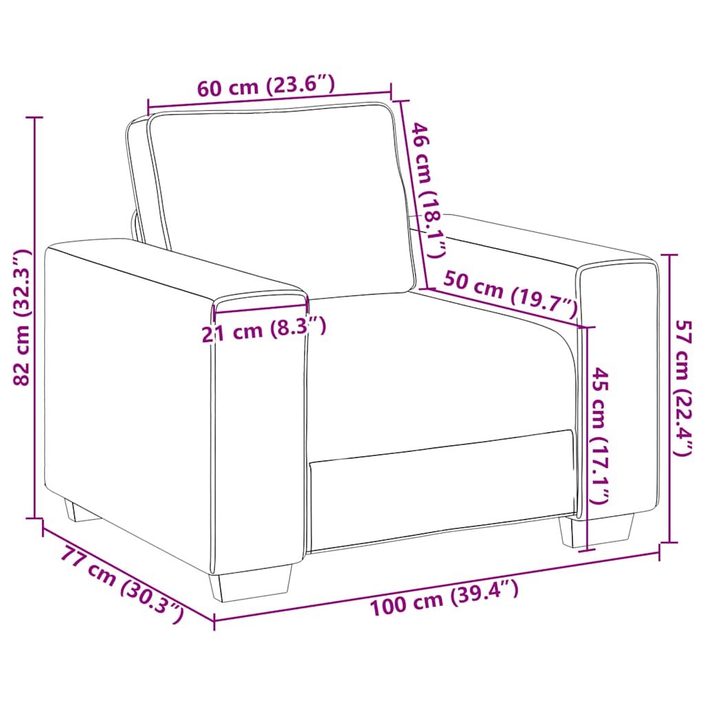 Fauteuil jaune 60 cm velours