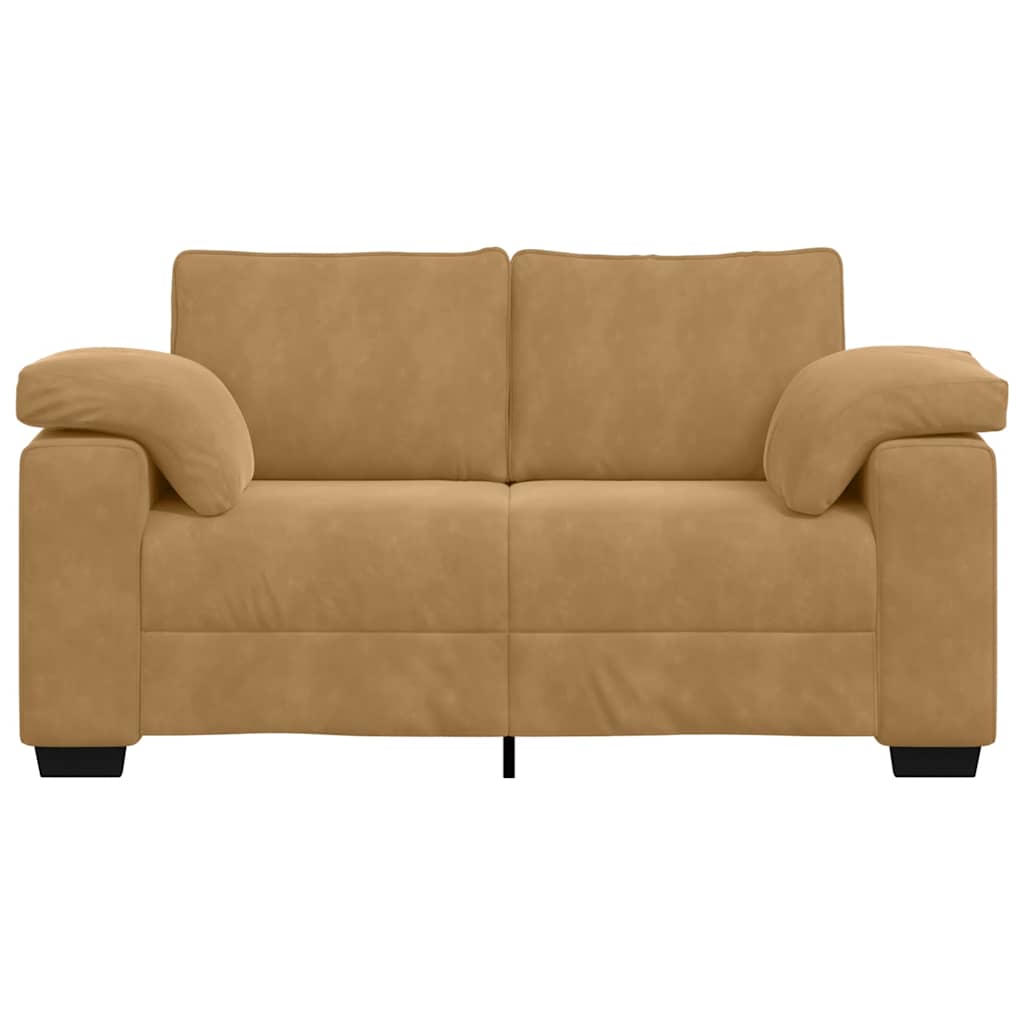 Zweisitzer-Sofa Braun 120 cm Samt