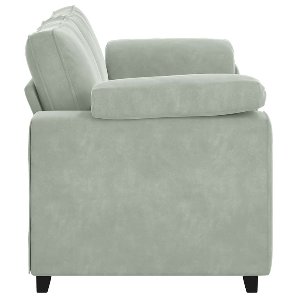 Zweisitzer-Sofa Hellgrau 140 cm Samt