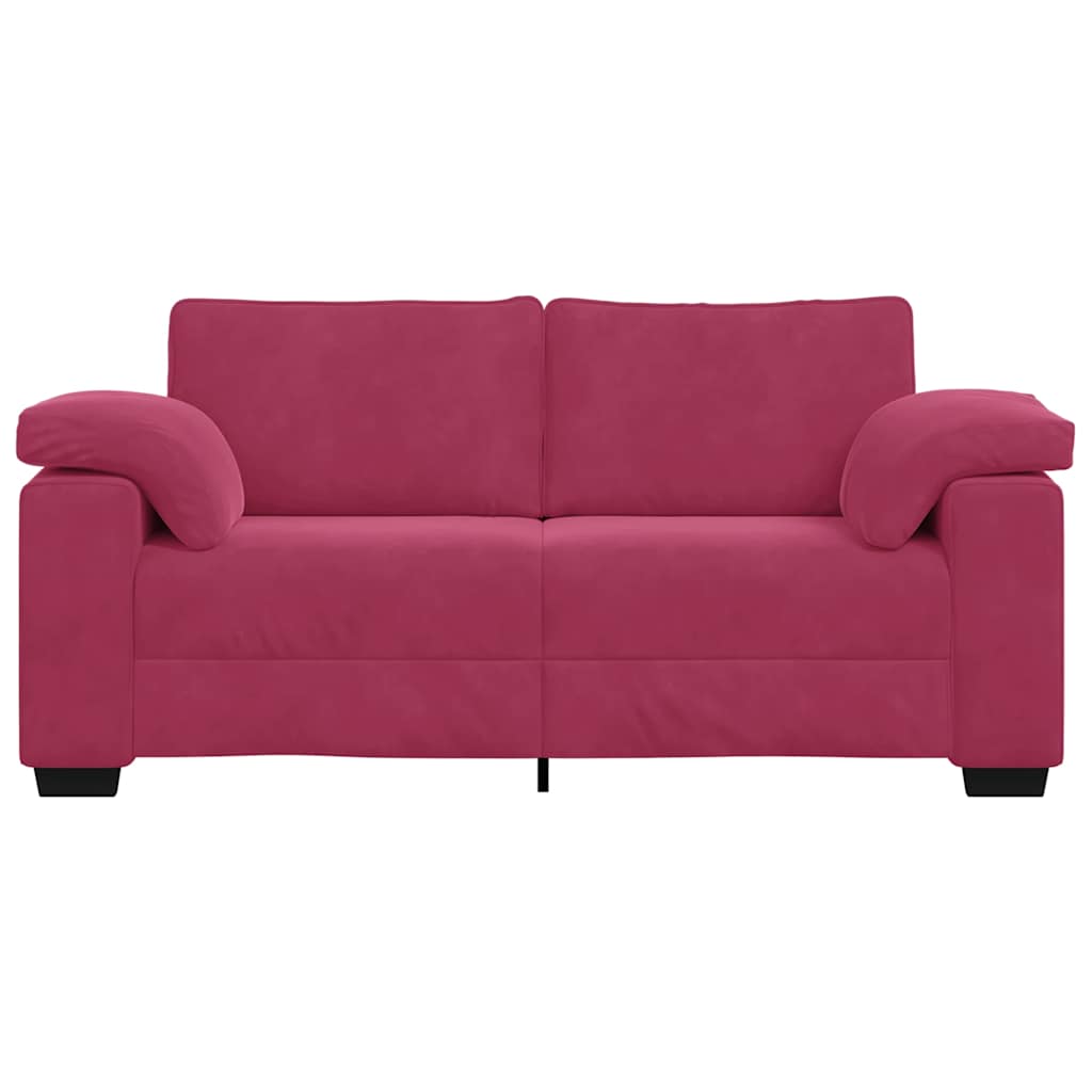 Zweisitzer-Sofa Weinrot 140 cm Samt