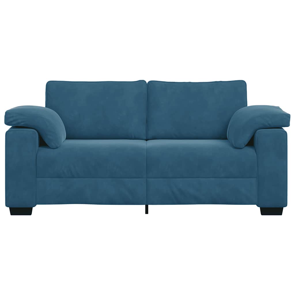 Zweisitzer-Sofa Blau 140 cm Samt
