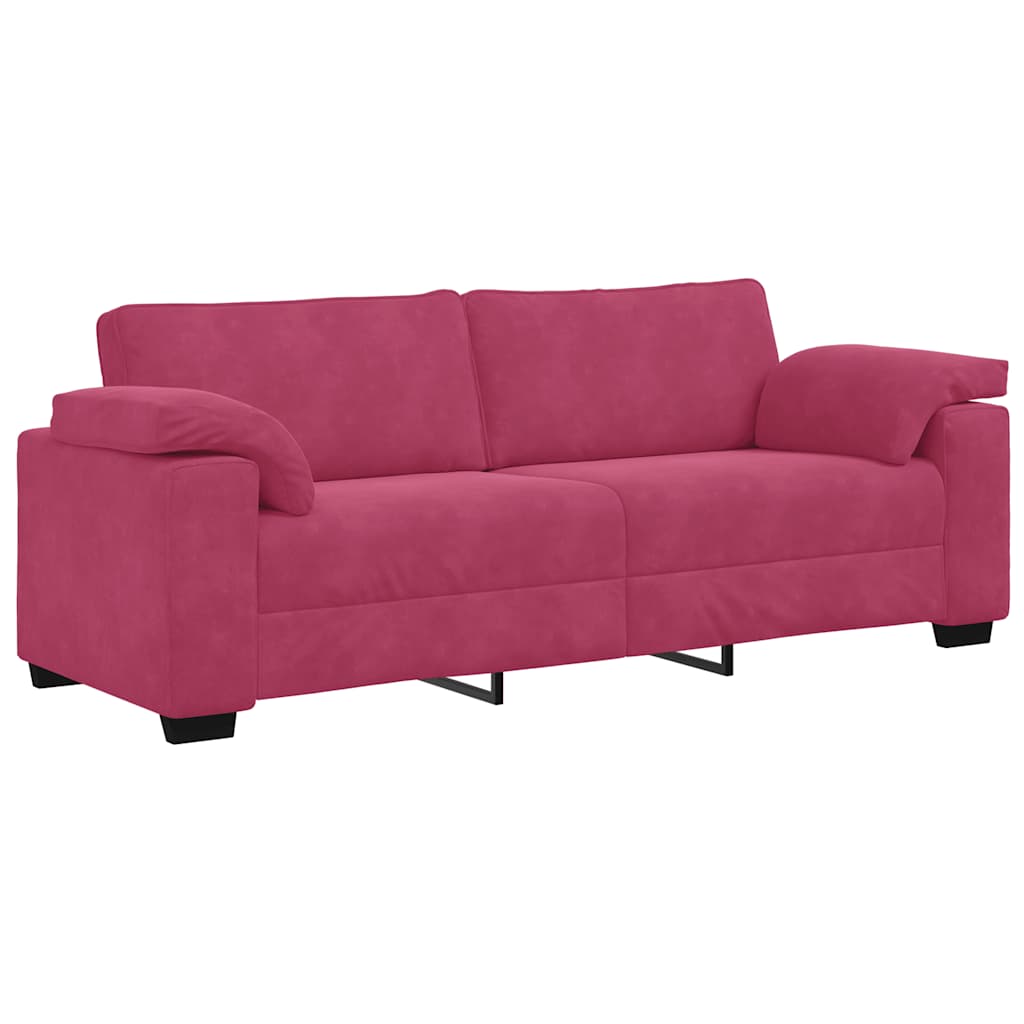 Canapé 3 places rouge vin 178 cm velours