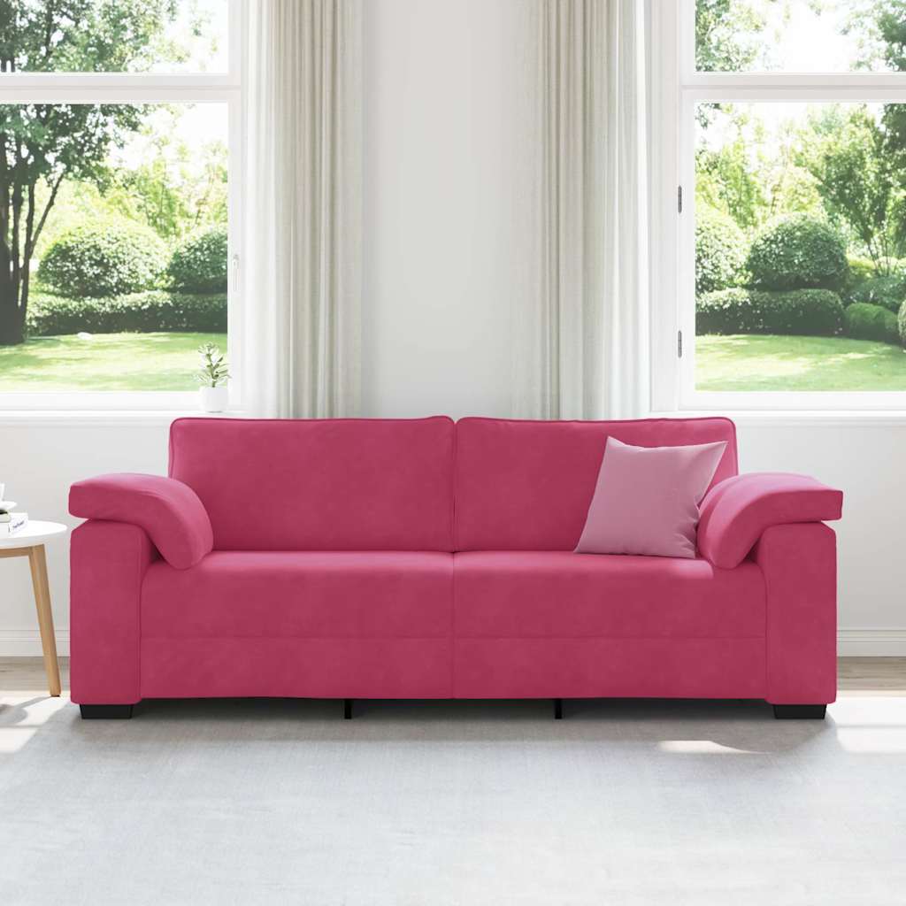 Canapé 3 places rouge vin 178 cm velours