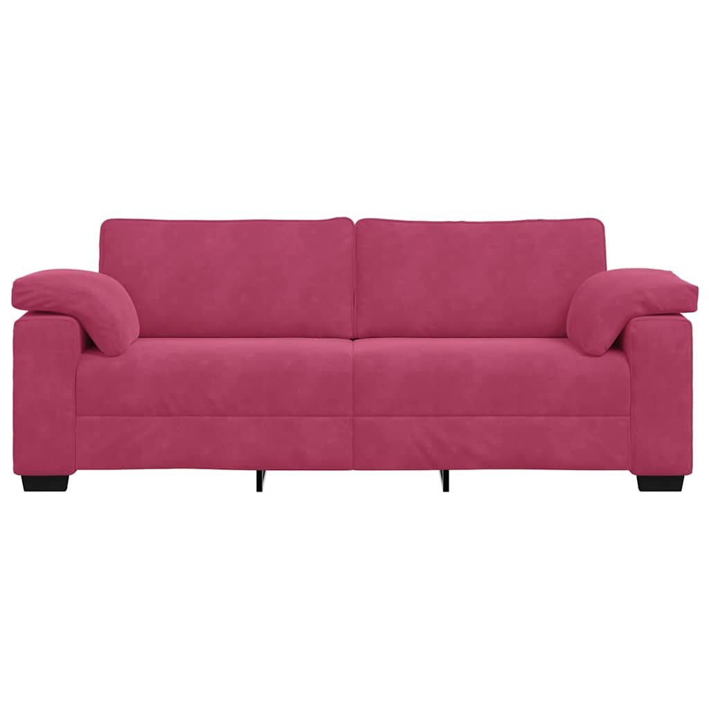 Canapé 3 places rouge vin 178 cm velours