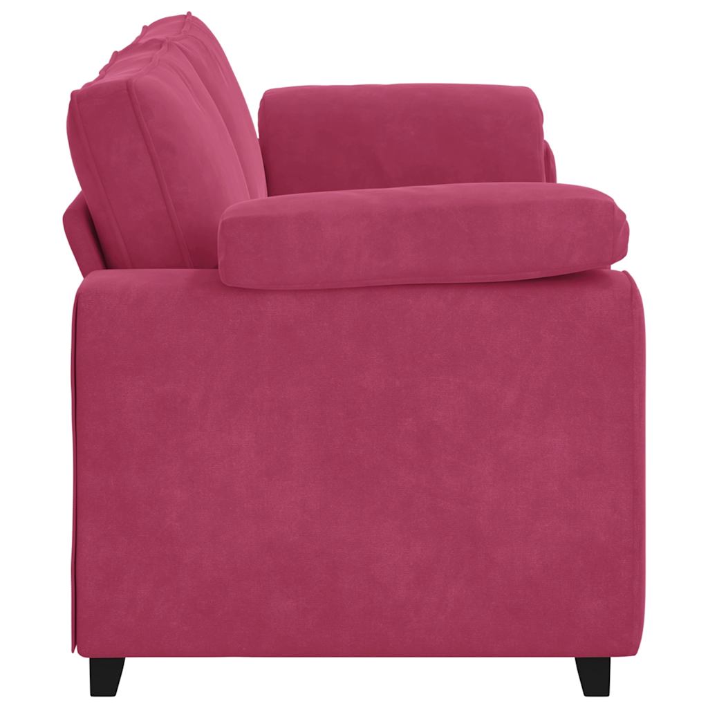 Canapé 3 places rouge vin 178 cm velours