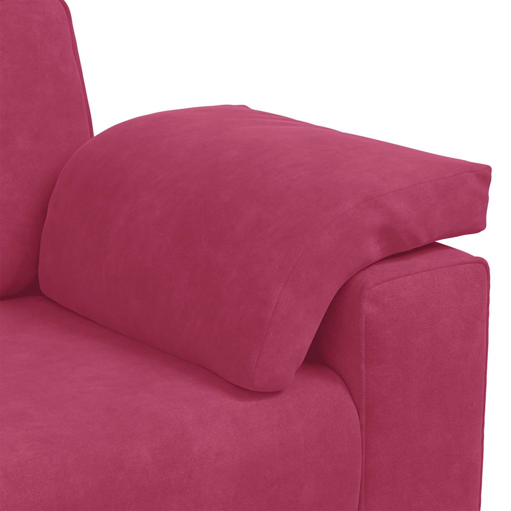 Canapé 3 places rouge vin 178 cm velours