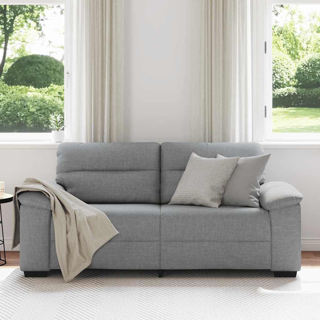 Canapé 2 places tissu gris clair 140 cm