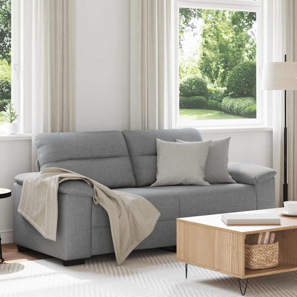 Canapé 2 places tissu gris clair 140 cm