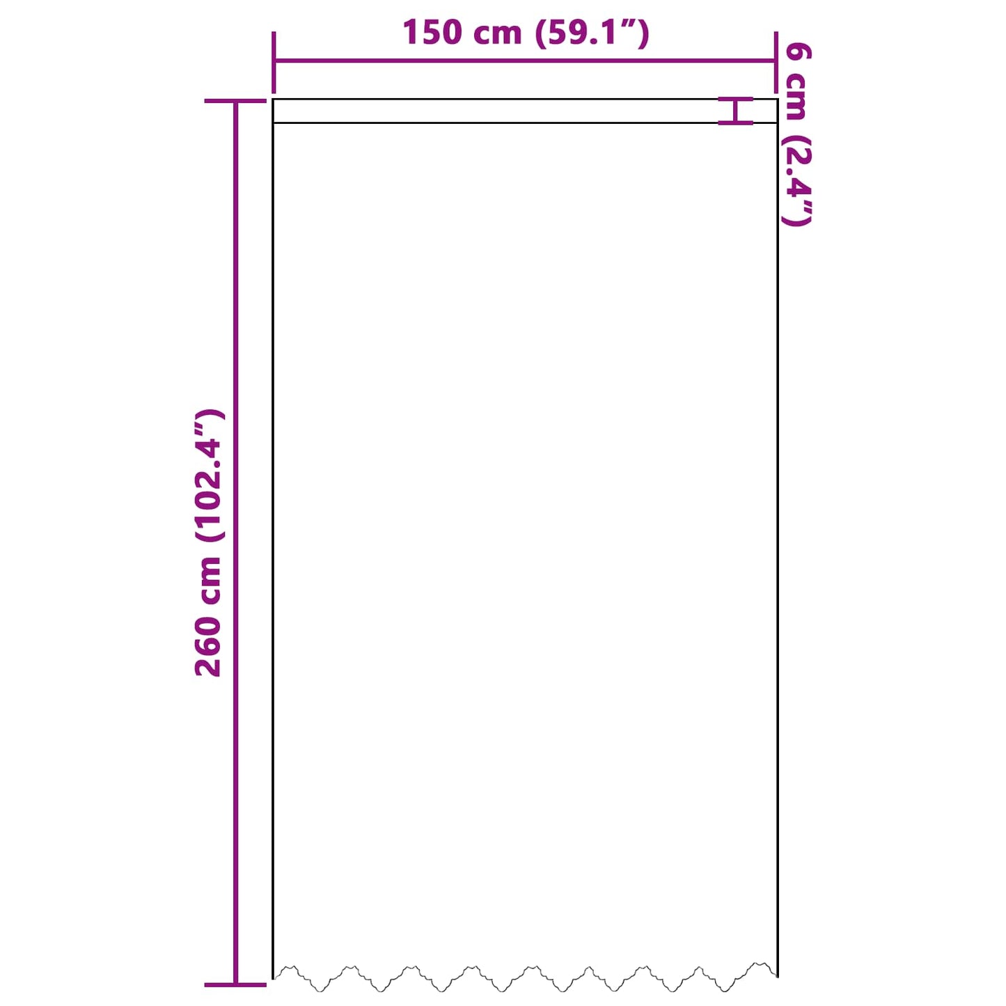 Spitzenvorhang mit Vorhängen Floral Weiß 260 x 150 cm Polyester