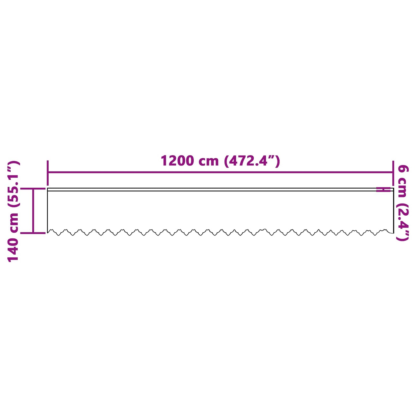 Spitzenvorhang mit Vorhängen Weiß 140 x 1200 cm Polyester