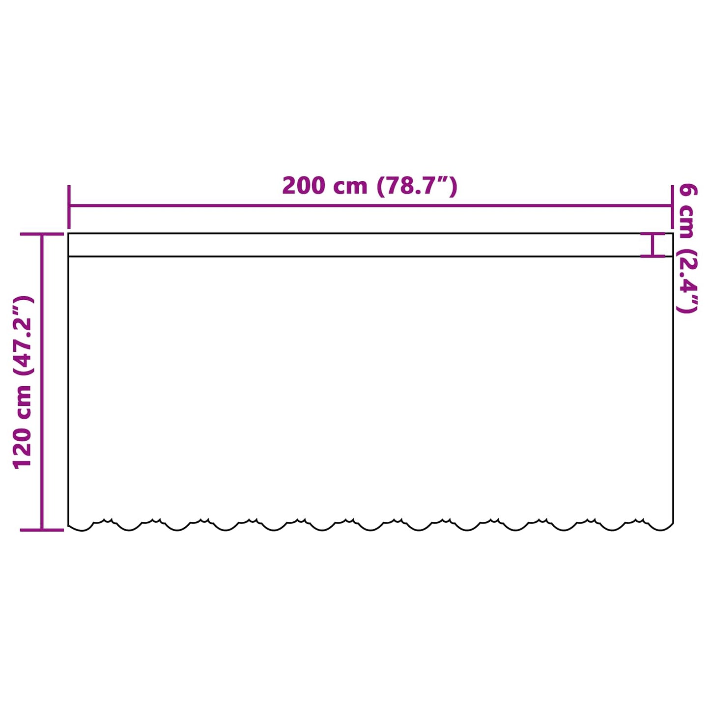 Spitzenvorhang mit Vorhängen Weiß 200 x 120 cm Polyester