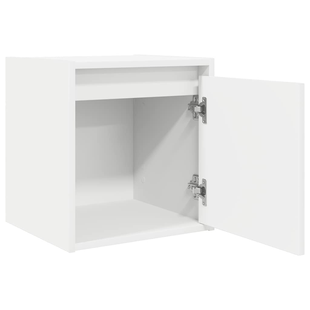Wall-mounted bedside tables, 2 pieces, white, 38 x 34 x 40 cm