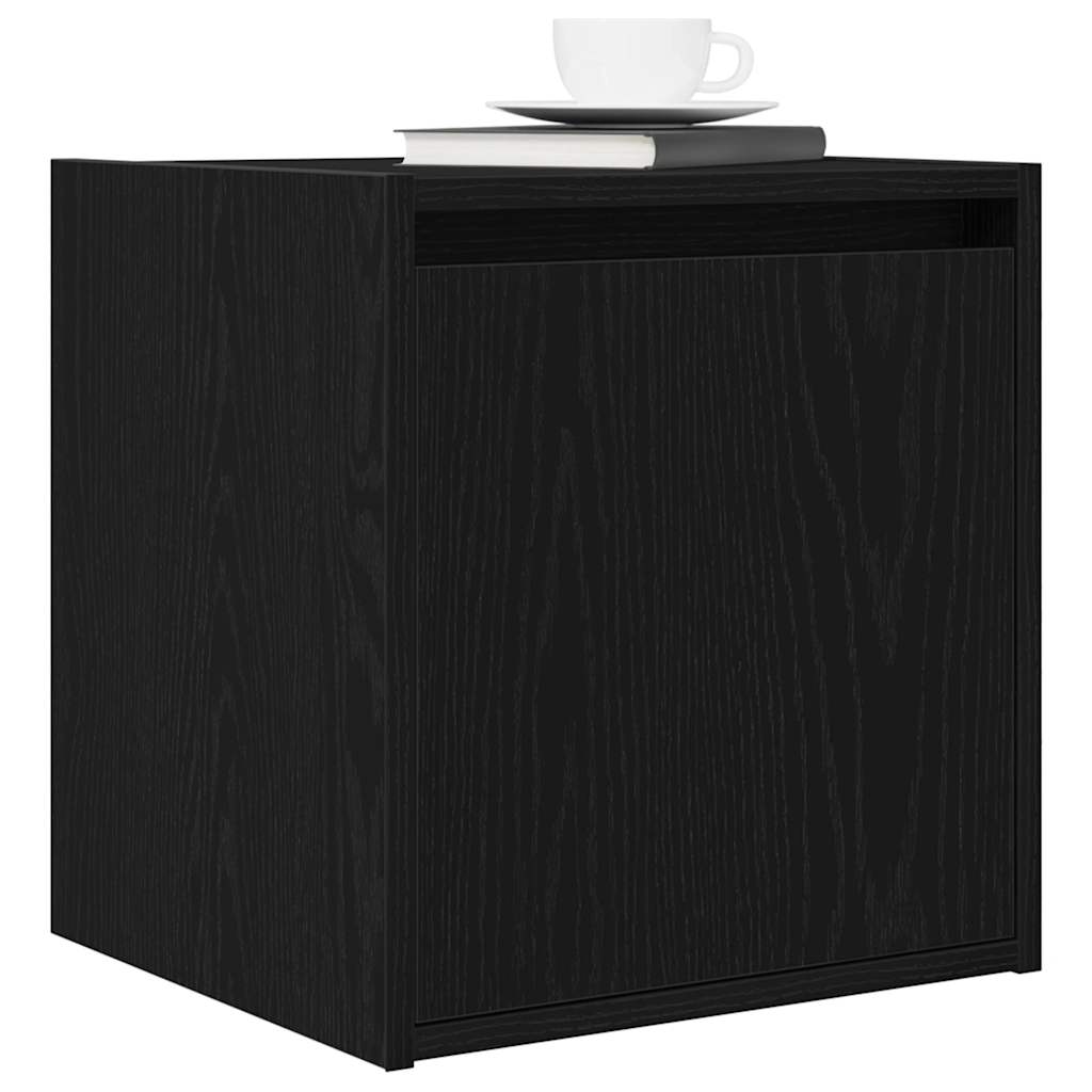 Wall-mounted bedside table black 38x34x40 cm