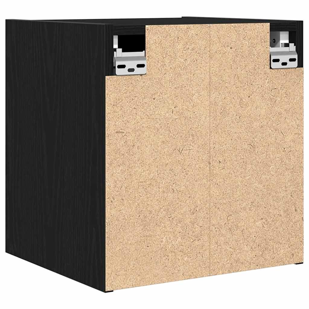 Wall-mounted bedside table black 38x34x40 cm
