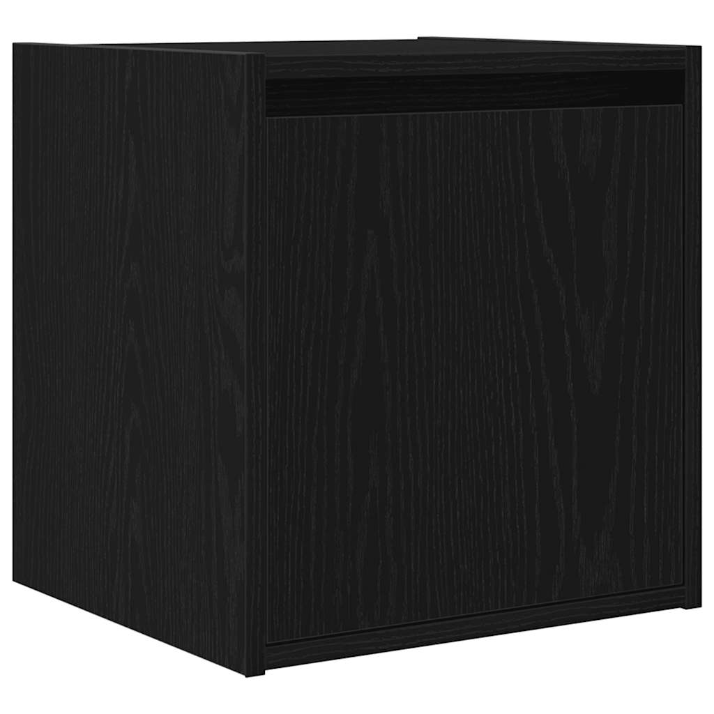 Wall-mounted bedside tables, 2 pieces, black, 38 x 34 x 40 cm