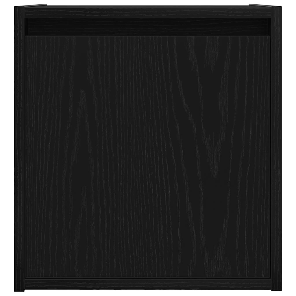 Wall-mounted bedside tables, 2 pieces, black, 38 x 34 x 40 cm