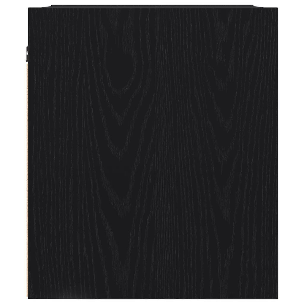 Wall-mounted bedside tables, 2 pieces, black, 38 x 34 x 40 cm