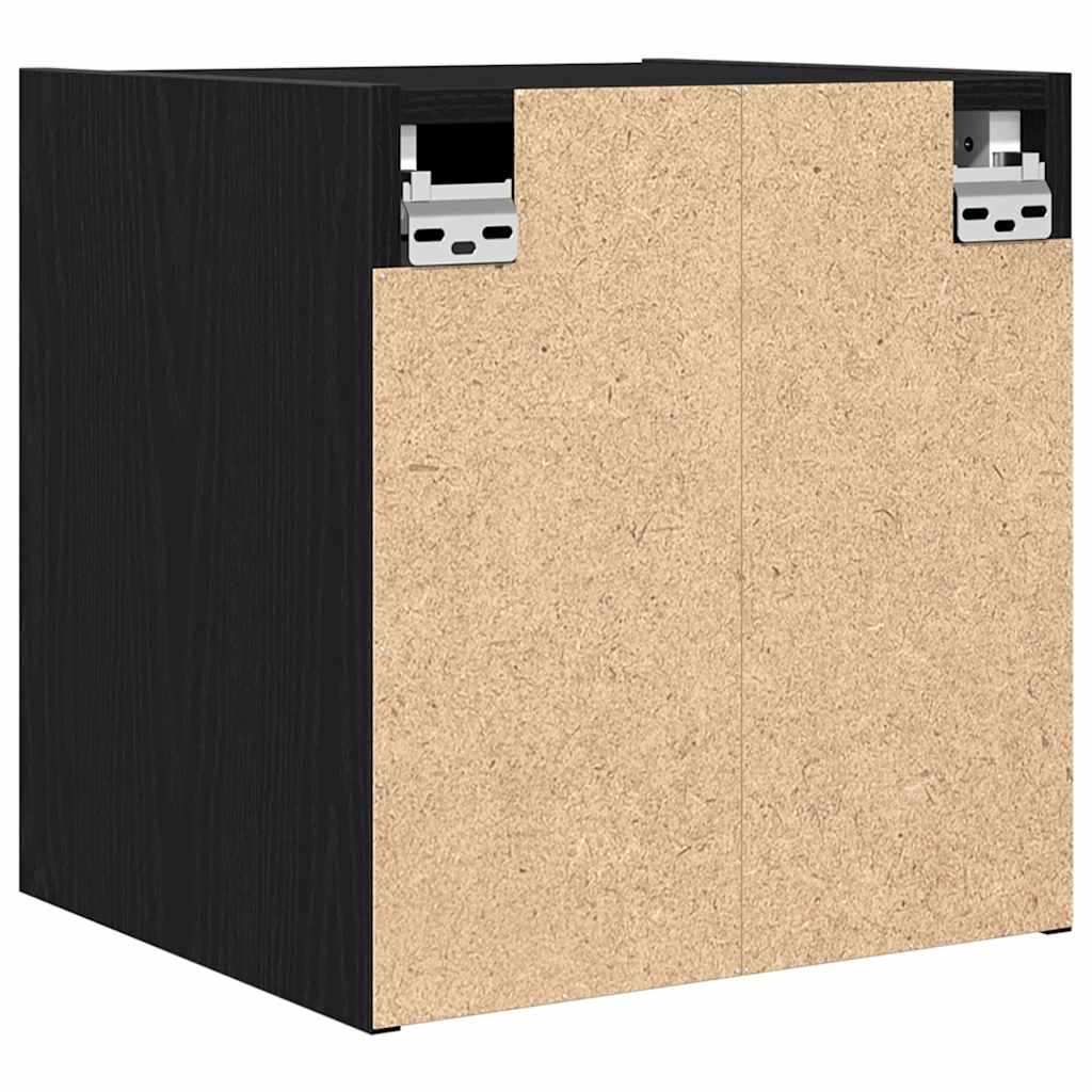 Wall-mounted bedside tables, 2 pieces, black, 38 x 34 x 40 cm
