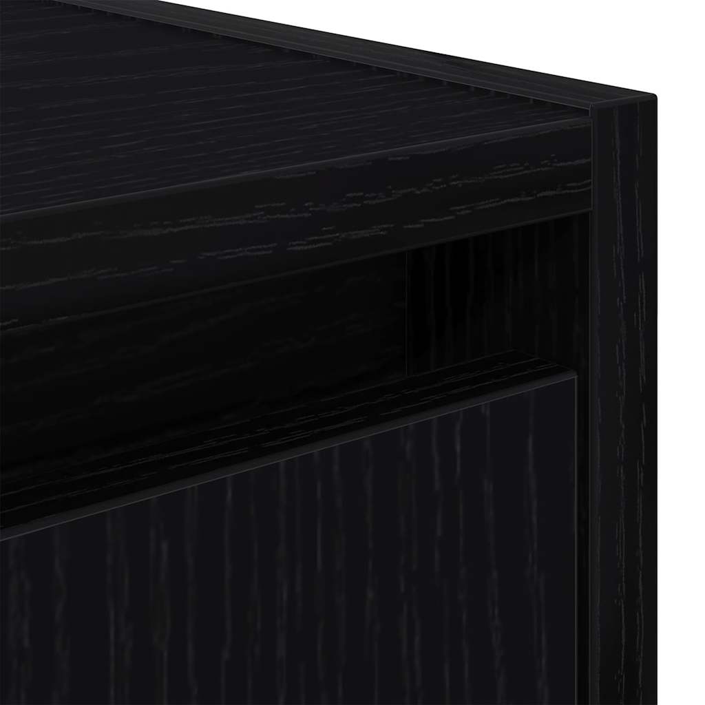 Wall-mounted bedside tables, 2 pieces, black, 38 x 34 x 40 cm