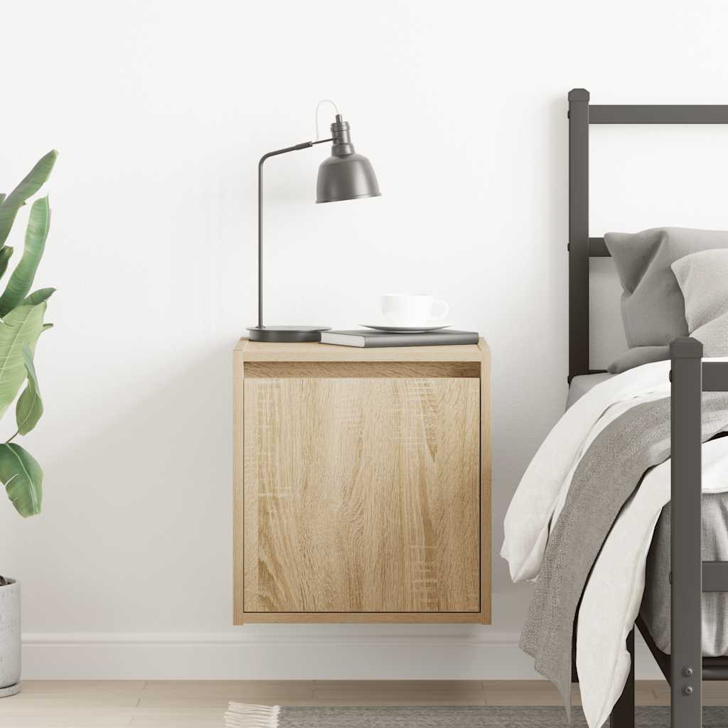 Wall-mounted bedside table Sonoma oak 38x34x40 cm