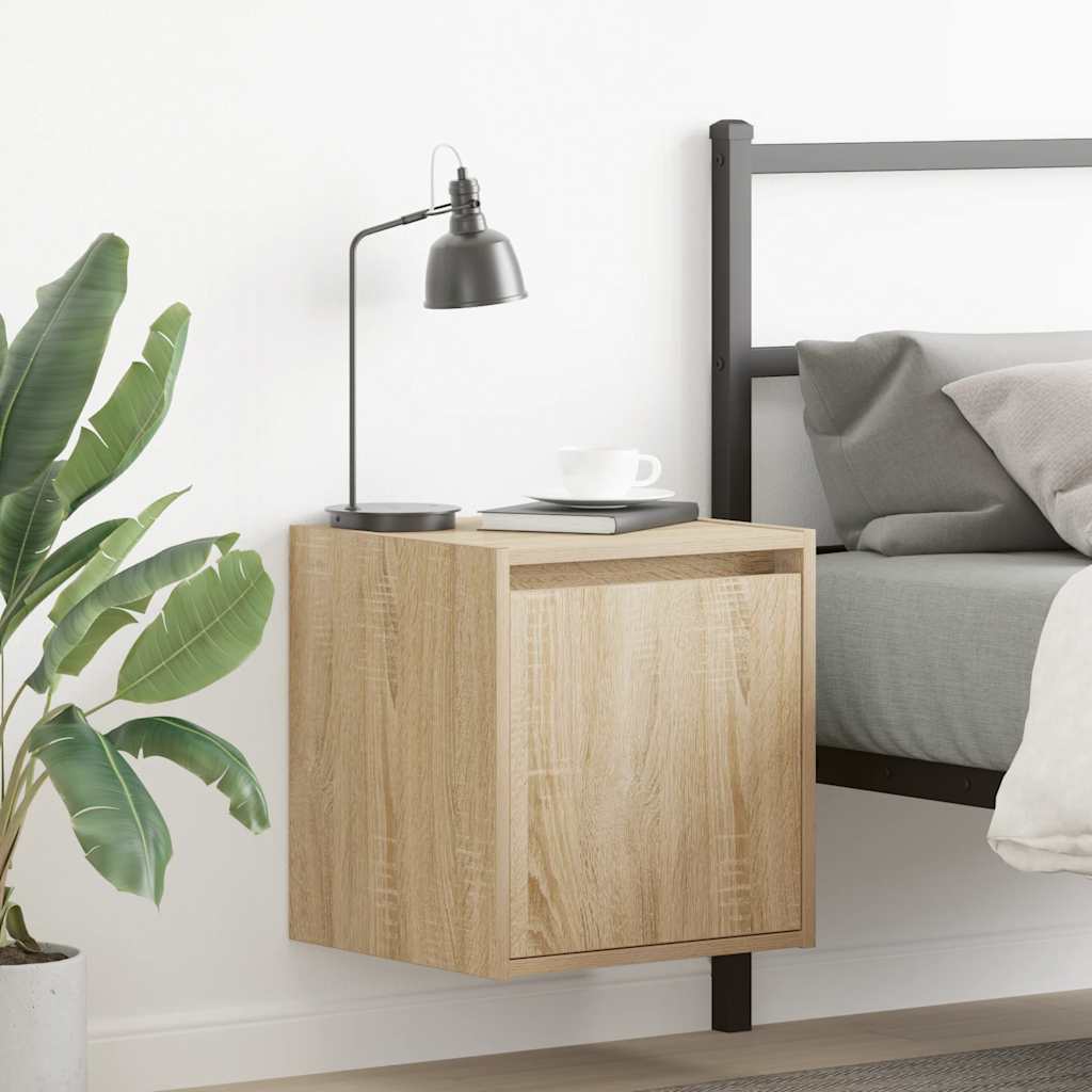 Wall-mounted bedside table Sonoma oak 38x34x40 cm